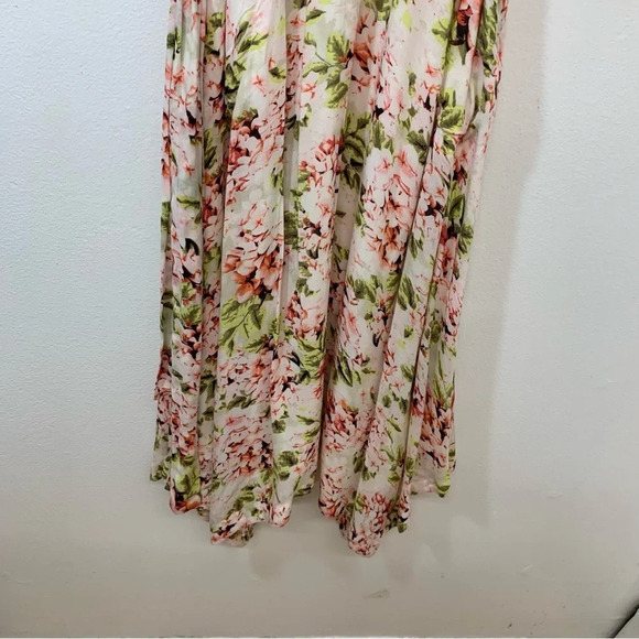 J Jill Midi Dress Small Pink Floral Cottage Core Flowy Boho‎ Coastal Peasant - Picture 4 of 15
